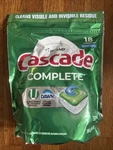 Cascade Complete Platinum Actionpacs Fresh Scent Pods Dishwasher Detergent 18 Pk. Fixed Price $5.50.