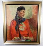 Original Painting Oil Canvas Traditional Chinaman Asian By Jerry Wood Hoover. Fixed Price $299.99.