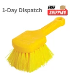 Rubbermaid Commercial 8" Utility Scrub Brush Heavy Duty Plastic Handle Yellow. Fixed Price $13.84.