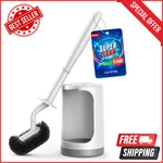 Hamitor Toilet Bowl Brush Holder Set: Curved Design With For Deep Cleanin. Fixed Price $13.91.