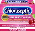Chloraseptic Total Sore Throat & Cough Lozenges, Wild Cherry, Drops With. Fixed Price $6.94.