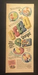 1950 O-cel-o Cellulose Sponges Duck Colored Magazine Ad 2D21. Fixed Price $14.99.