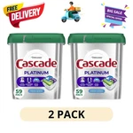 (2 Pack) Cascade Platinum Dishwasher Detergent Pods Fresh Soap 59 Count. Fixed Price $38.98.