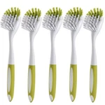 Scrub Brush For Dish Kitchen Sink Pot Pan With Stiff Bristles Yellowgreen 5PCS. Fixed Price $25.28.