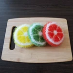 100% Handmade Dish Scrubber Crochet Fruit Design Scrubbies Set Of 3. Fixed Price $20.00.