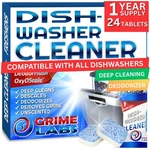 Grime Labs Dishwasher Cleaner Deodorizer Descaler Tablets, 24 Pack Heavy Duty.... Fixed Price $20.10.