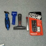 Cerama Bryte & Allway Scraper, Klever Xchange New Window 5-4 Blades. Fixed Price $25.00.