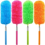 4 Pcs Washable Microfiber Feather Duster, With Extendable Pole And Bendable Head. Fixed Price $11.54.