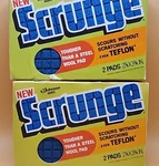 Vintage Scrunge Johnson Wax Sponges Non-scratch Scouring Blue Grid Top 4 Total. Fixed Price $19.99.