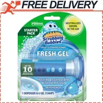 Scrubbing Bubbles Fresh Gel Toilet Bowl Cleaning Stamps, Rainshower, W/ 6. Fixed Price $7.73.