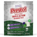 Presto! Triple Action Dishwasher Pacs Fresh Scent 90 - Powerful Cleaning Tabs. Fixed Price $28.37.
