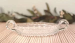 Vintage Brilliant Cut Glass Double Finger Loop Handle Hobnail Trinket Soap Dish. Fixed Price $21.97.