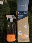 Grove Reusable Cleaning Glass Spray Bottle Silicone Sleeve Bright Orange New. Fixed Price $13.99.