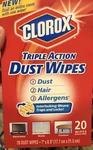 New Clorox Triple Action Dust Wipes 20 Count Interlocking Weave Discontinued. Fixed Price $29.95.
