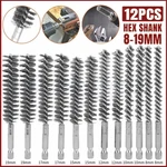 Wire Brush 1/4" Shank 12 Pcs Stainless Steel Bore For Power Drill Cleaning. Fixed Price $7.66.