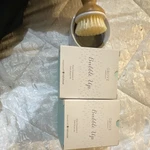 Full Circle Bubble Up Soap Dispenser & Dish Brush Set Ceramic Wood White Brown. Fixed Price $18.00.