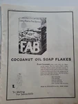 1922 Colgate's Fab Detergent Box Cocoanut Oil Soap Flakes Vintage Ad. Fixed Price $9.99.