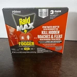 Raid Max Concentrated Deep Reach Fogger Kills Roaches & Fleas 3-PACK. Fixed Price $18.99.
