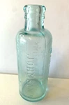 Antique Johnson's American Anodyne Liniment 4-1/2" Aqua Blue Medicine Bottle. Fixed Price $8.50.