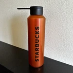 Starbucks 2024 Orange & Black Shine Wordmark Logo Strap Bottle Tumbler Oz. Fixed Price $14.95.