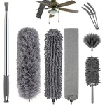 2025 New Microfiber Duster For Cleaning Fan, High Ceiling, Blinds, Gray, Silver. Fixed Price $19.99.