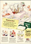 1943 WW2 Era Ad Floating Hand & Dish Soap , Honest To Swan! 051919. Fixed Price $8.36.