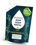 Puracy Natural Dish Soap Refill, Skin-softening Plant-based Liquid Lemograss. Fixed Price $31.99.