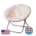 Heritage Kids Sorbet Dreams Rainbow Fur Teen Saucer Chair Foldable Multi. Fixed Price $94.48.