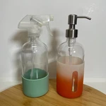 Grove Glass Silicone Sleeve Spray Bottle Pump Top Blue Orange Ombre Cleaning. Fixed Price $15.00.
