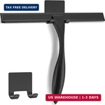 14" Stainless Steel Shower Squeegee For Glass Door Window Mirror Hook Black. Fixed Price $18.83.
