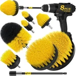 Holikme 8 Piece Drill Brush Attachments Set, Power Scrubber With Extend Long. Fixed Price $17.14.
