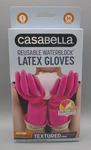 Casabella Medium Pink Double Cuff Waterblock Reusable Latex Gloves. Fixed Price $9.50.