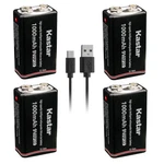 Kastar 4 Pack 6F22 Rechargeable Usb Battery Volt Li-ion For Mic Rc. Fixed Price $23.99.