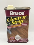 Bruce 'n' Strip Wood Cleaner & Wax Remover 1QT/32OZ Half Full 50% Tin Can. Fixed Price $15.00.