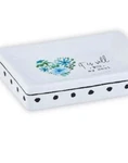 Well With My Soul White Ceramic Soap Dish W/ Blue Flowers & Black Accents. Fixed Price $12.99.