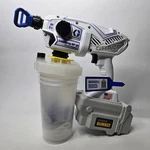 Graco Sanispray Hp 20 Cordless Disinfectant Sprayer Kit W/ Dewalt Batt Open Box. Fixed Price $243.58.
