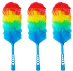 3X Rainbow Static Feather Duster With Beandable Washable Head More Fibers. Fixed Price $17.64.