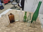 Vintage Lot Glass Bottle 7UP, Coca Cola, Jr Watkins, Miles Laboratories, Milk. Fixed Price $34.99.