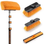 20 Foot Exterior House Cleaning Brush Set With 4-12 Feet, Black And Orange. Fixed Price $137.99.