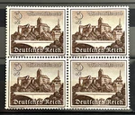 1939 German Block Of 4 Stamps Mnh MI:DR730 Winter Relief Buildings 3+2 RPF/BL107. Fixed Price $6.76.