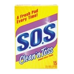 (6-15CT)-S.O.S Clean 'n Toss Scouring Pad(made Of Steel Wool And Soap) MDL:91011. Fixed Price $47.89.