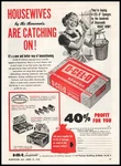 1949 O-cel-o Cellulose Cleaning Sponges "housewives Are Catching On!" Print Ad. Fixed Price $8.37.