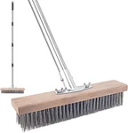 Stainless Steel Wire Scrub Brush With Long Handle For Deck, Concrete, Patio Flo. Fixed Price $33.95.