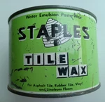 Vtg Staples Tile Wax Water Emulsion Paste 3/4 Full Medford, Ma Beehive Logo. Fixed Price $18.71.