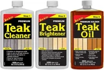 Premium Teak Care Kit - Marine Grade Cleaner, Brightener & Golden Oil. Fixed Price $111.27.