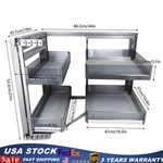Shelf Blind Corner Pull Out Organizer 14" Black Kitchen Cabinet Basket. Fixed Price $151.72.