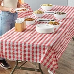 Hoffmaster 2-PLY Paper 1-PLY Poly Table Cover Red Gingham, 108" X 54" 25/CS. Fixed Price $28.00.