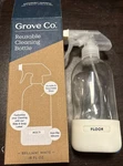 Grove 16OZ Glass Spray Bottle Brilliant White Silicone Sleeve (floor). Fixed Price $7.50.