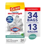 Glad 13 Gallon Tall Kitchen Trash Bags Forceflex Max Strength Drawstring Clorox. Fixed Price $11.29.