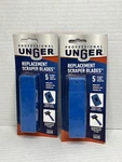 2 Pk Unger Professional Replacement Window & Glass Scraper 4" (10 Blades). Fixed Price $11.99.